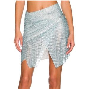 NWT Poster Girl Blue Crystal Chain Mail skirt sz S